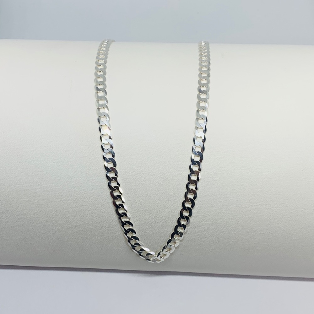 Sterling Silver 925 Men’s Necklace Cuban Curb 24” - Picture 2 of 4